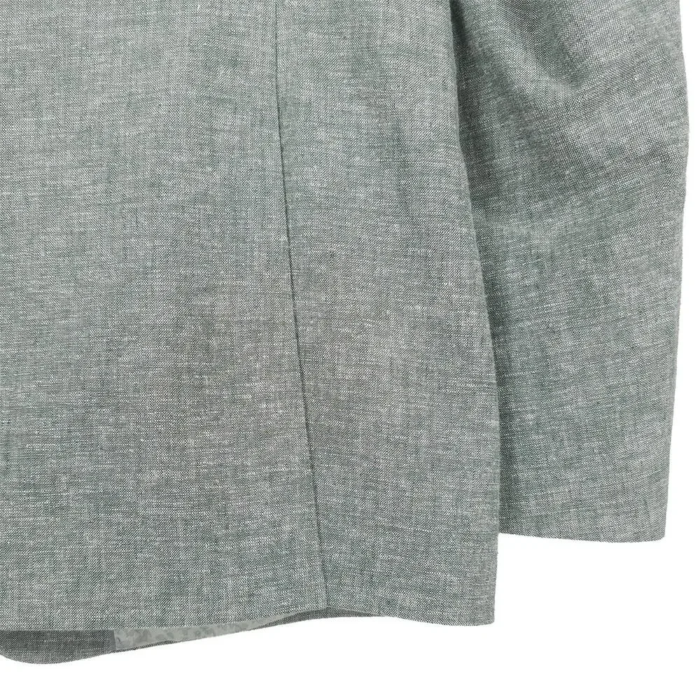 Bar III Mens Slim Fit Suit Jacket Blazer 44R Green Solid Linen Cotton Blend NWT